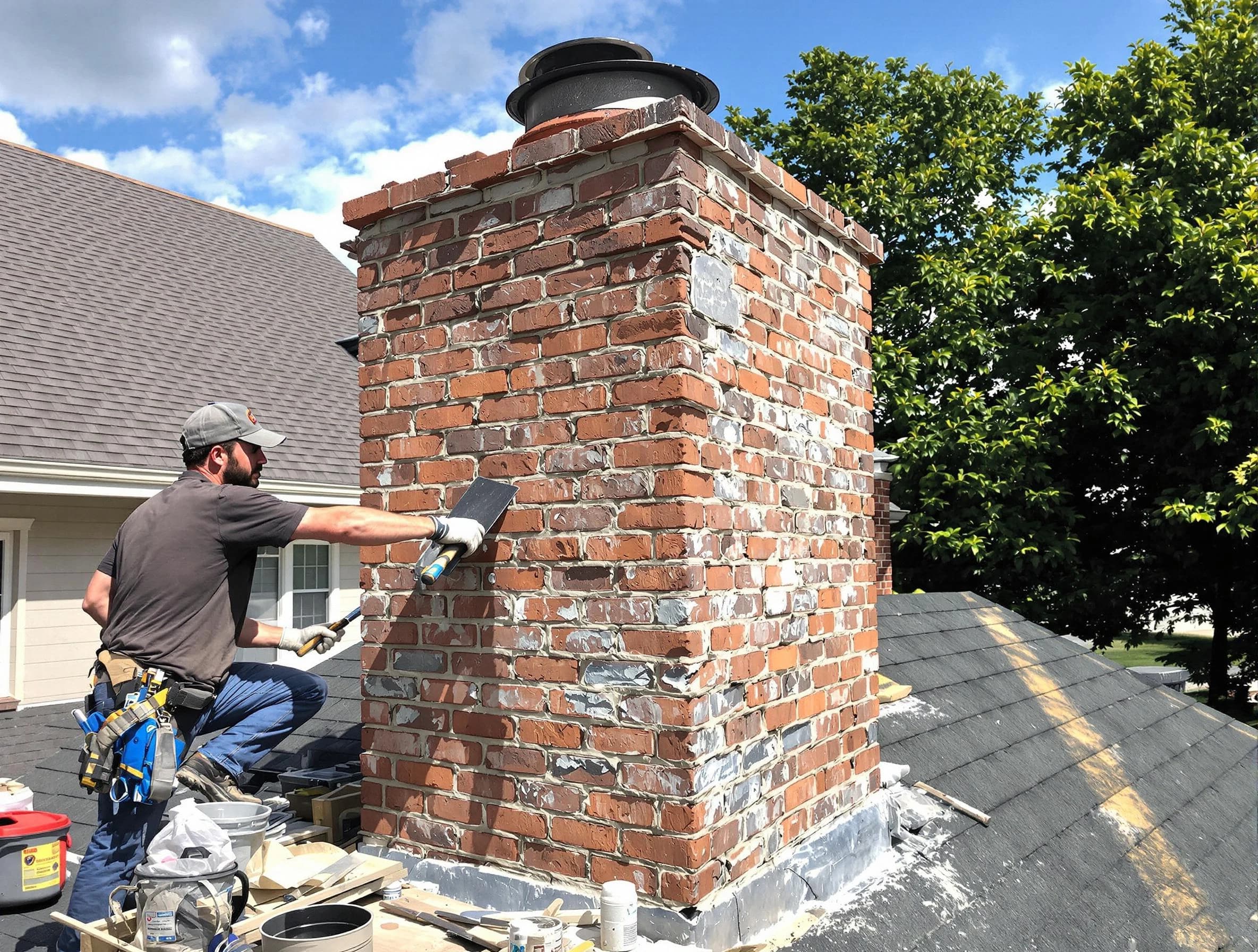 Completed chimney rebuild by Midlothian Chimney Sweep in Midlothian, VA