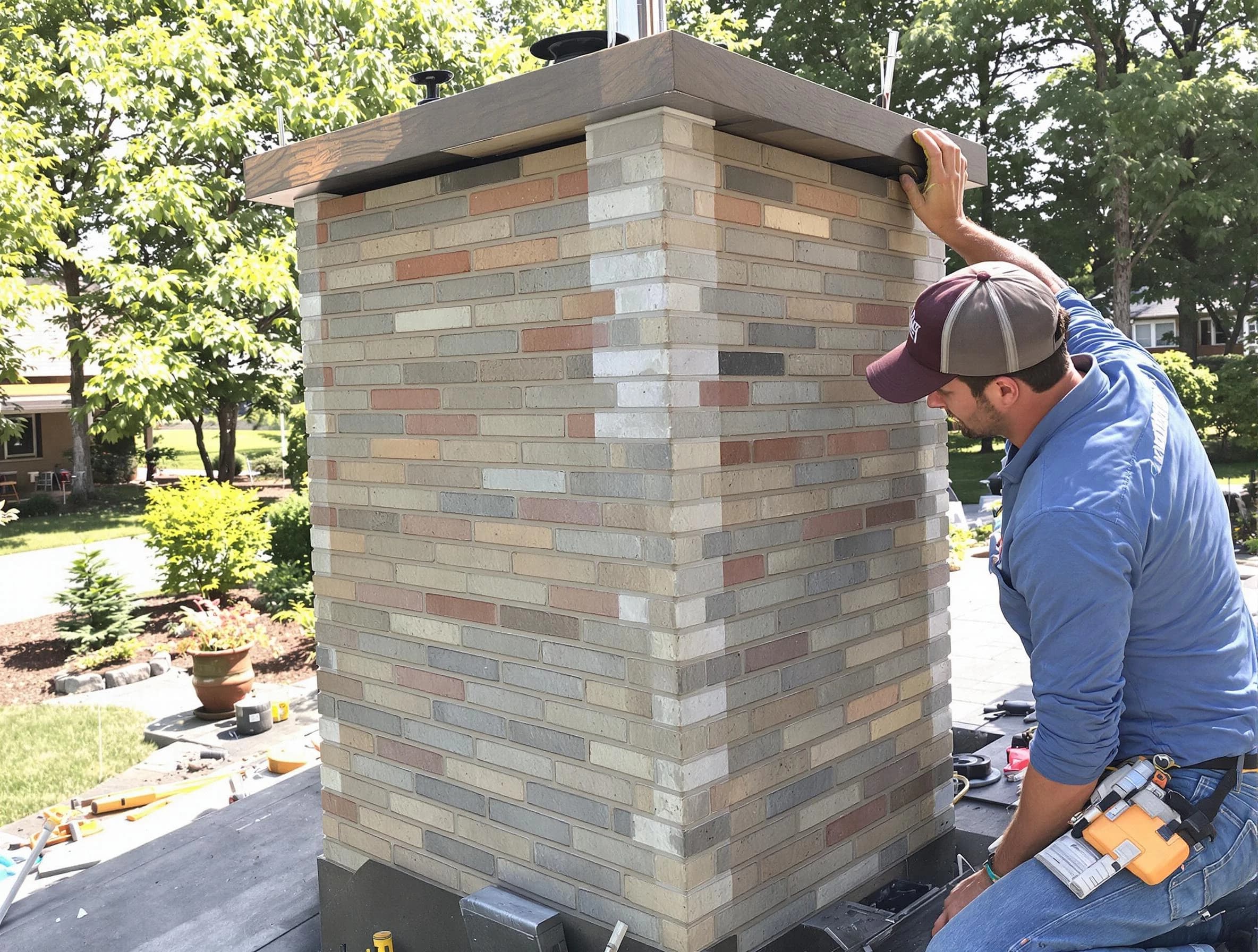 Midlothian Chimney Sweep completing a modern chimney remodel in Midlothian, VA