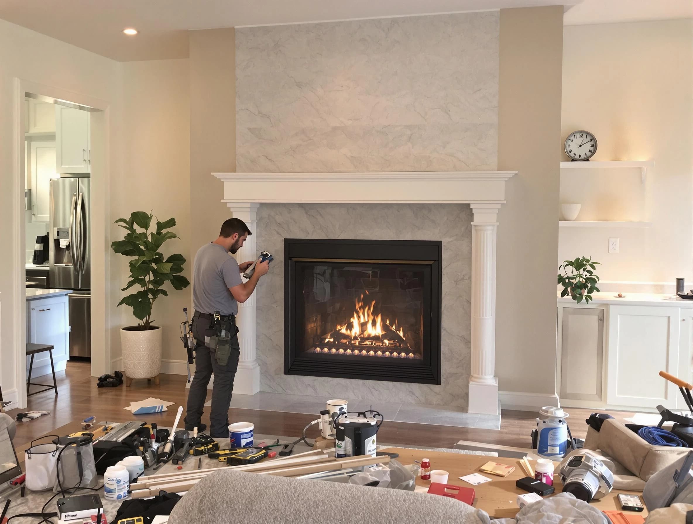 Newly installed fireplace by Midlothian Chimney Sweep in Midlothian, VA