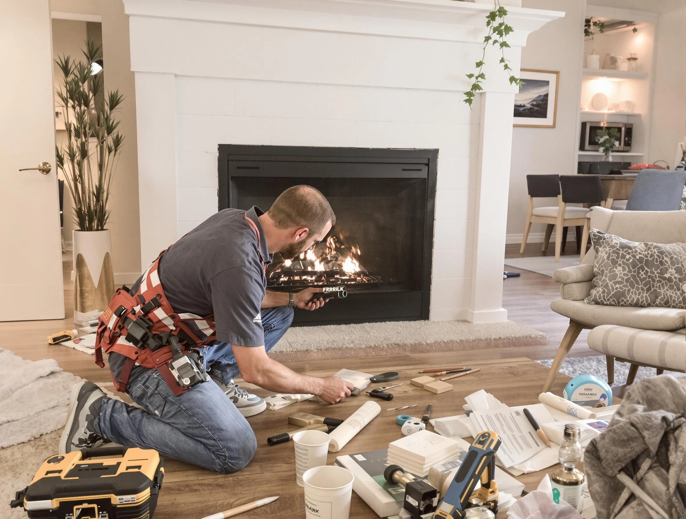 Midlothian Chimney Sweep performing fireplace repair in Midlothian, VA