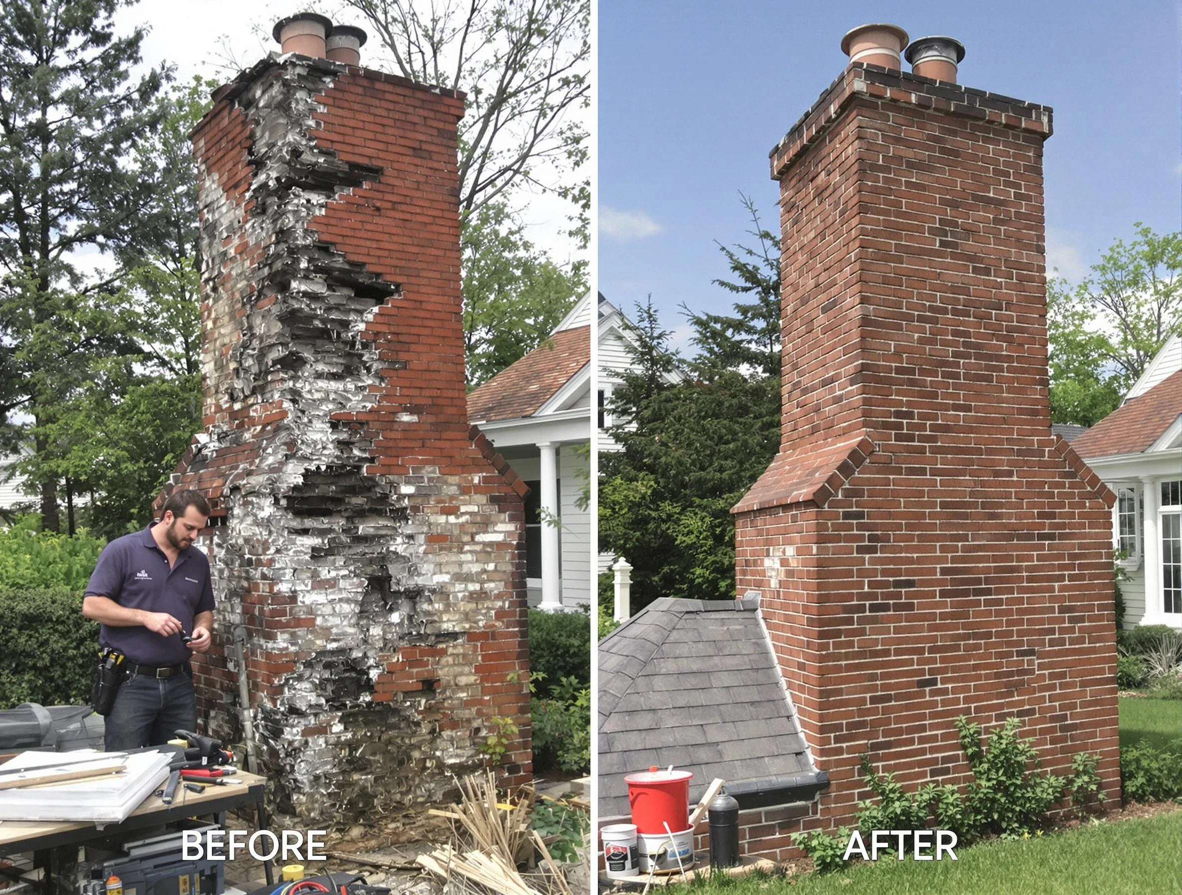Midlothian Chimney Sweep performing a full chimney restoration in Midlothian, VA