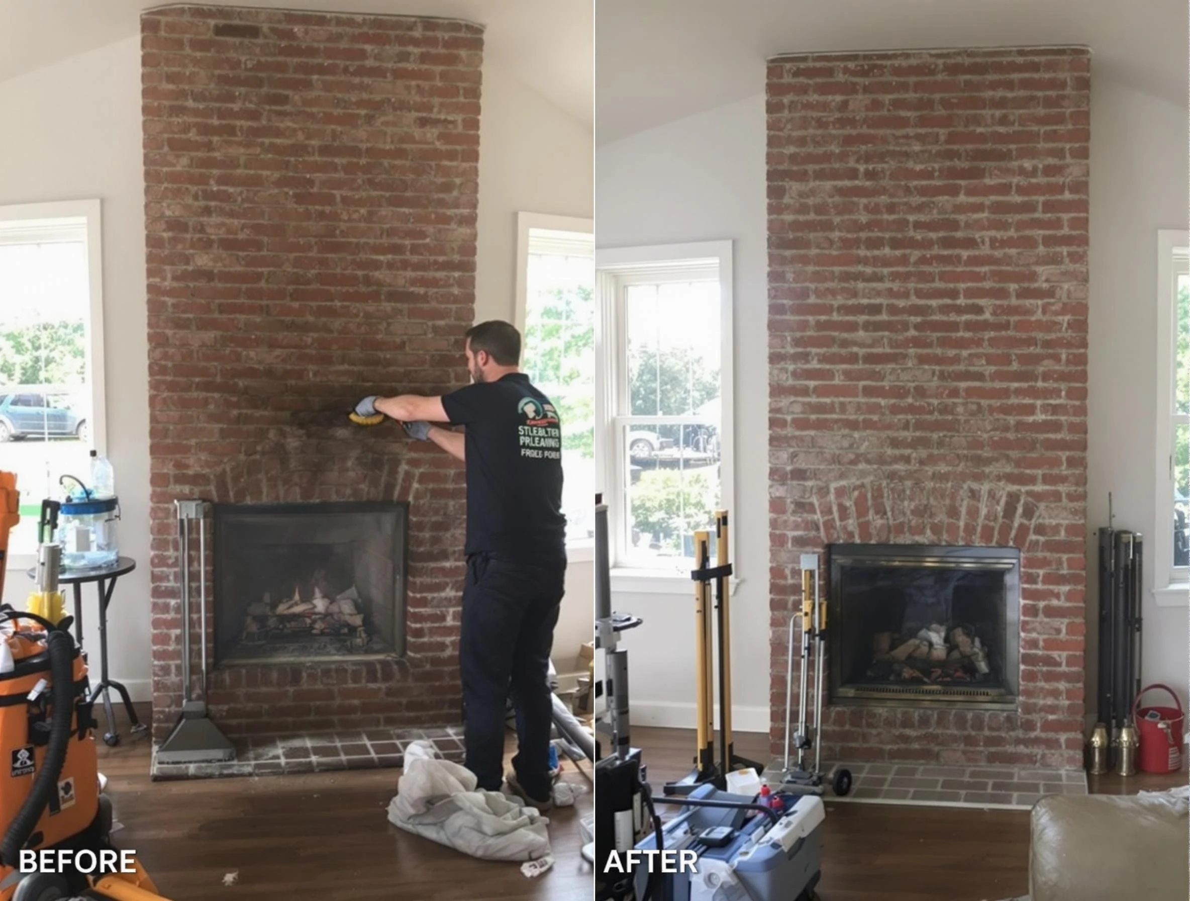 Finished chimney sweeping service by Midlothian Chimney Sweep in Midlothian, VA
