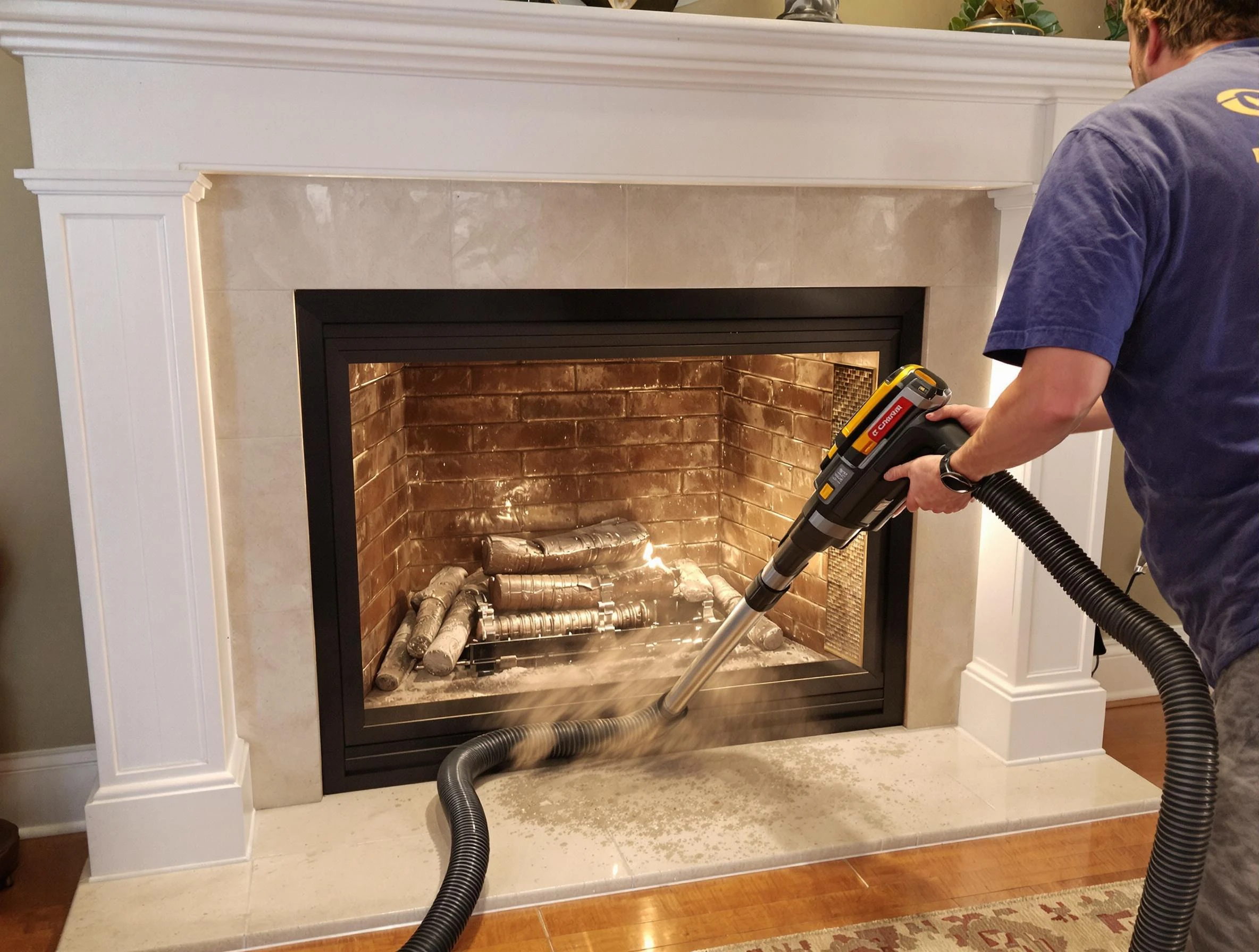 Fireplace cleaning performed by Midlothian Chimney Sweep in Midlothian, VA