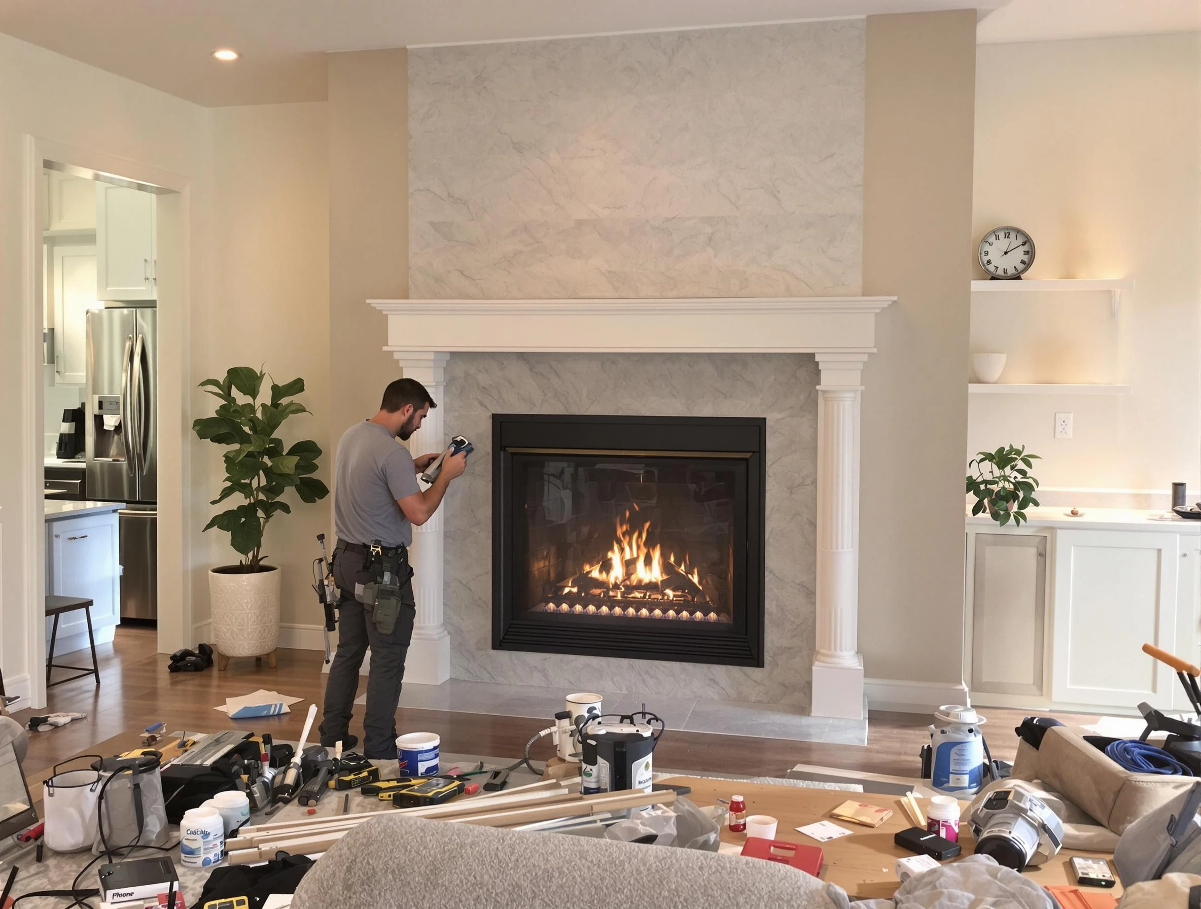 Newly installed fireplace by Midlothian Chimney Sweep in Midlothian, VA
