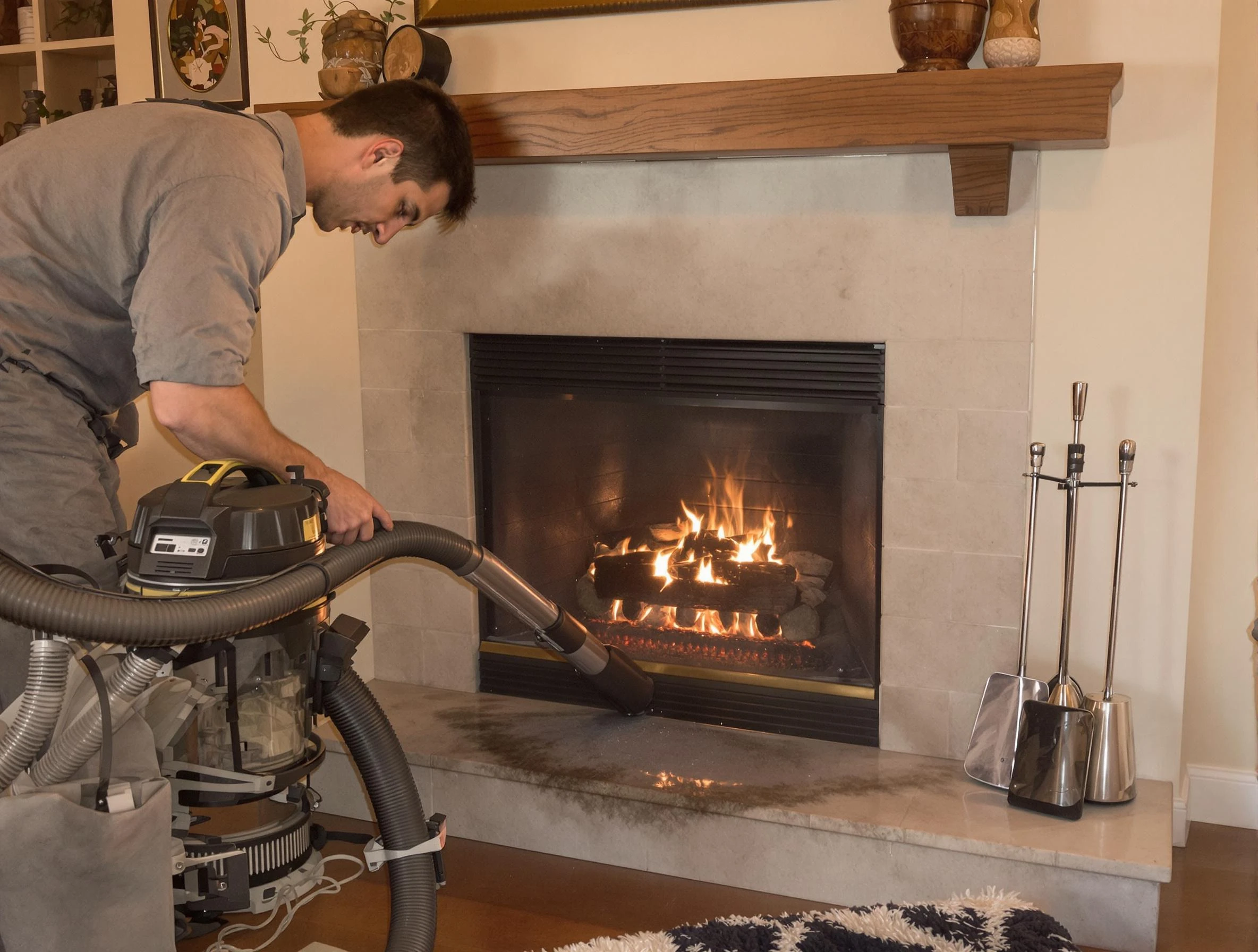 Routine fireplace upkeep by Midlothian Chimney Sweep in Midlothian, VA