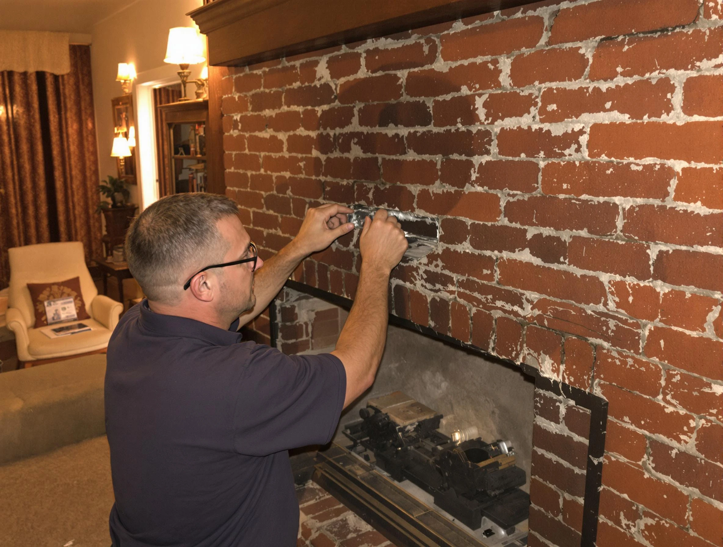 Midlothian Chimney Sweep expert fixing a fireplace in Midlothian, VA